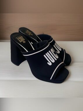 Juicy By Juicy Couture “Juicy Girly" platform sandals|Black White ~7.5